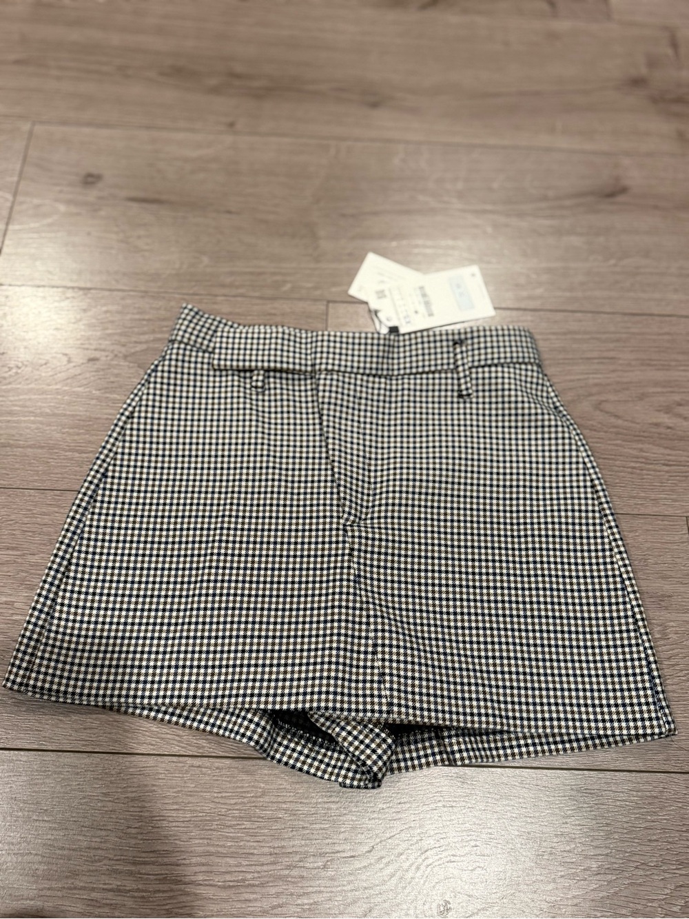 Zara Black & White Gingham Skort